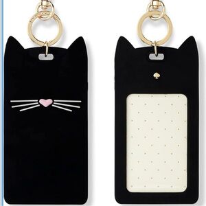 Kate Spade Black Cat Silicone ID Badge Clip Key Chain